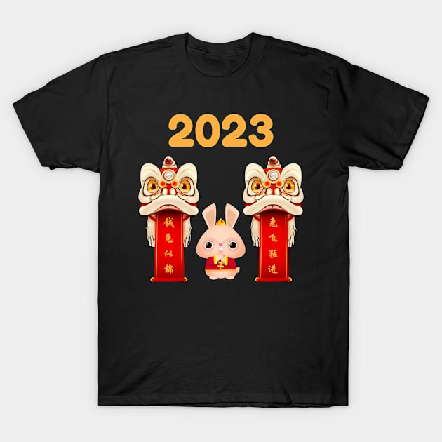 Chinese Happy New Year 2023 T-Shirt Rabbit Greetings T-Shirt by Iconra